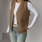 Buttoned V-Neck Knit Vest