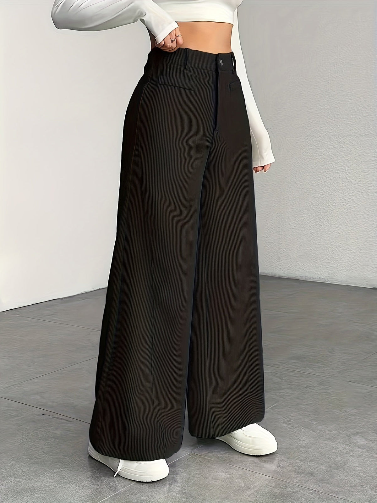 High-Waisted Wide-Leg Trousers