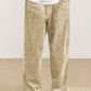 Relaxed Straight-Leg Ribbed Trousers