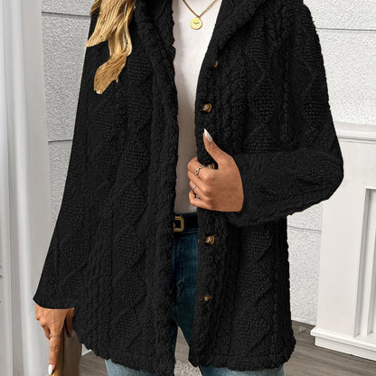 Textured Button-Front Coat