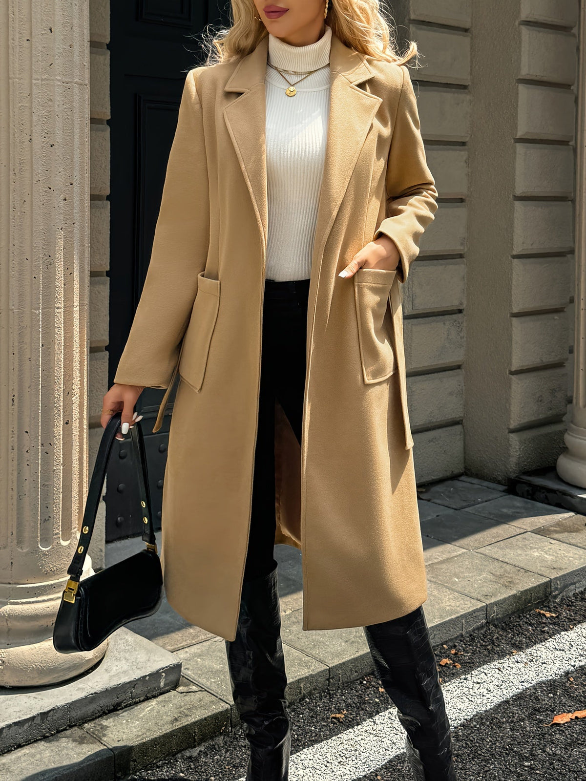 Tailored Belted Long Coat