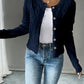Cable-Knit Button-Front Cardigan