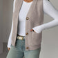 Buttoned V-Neck Knit Vest