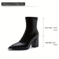 Pointed-Toe Chunky Heel Ankle Boots