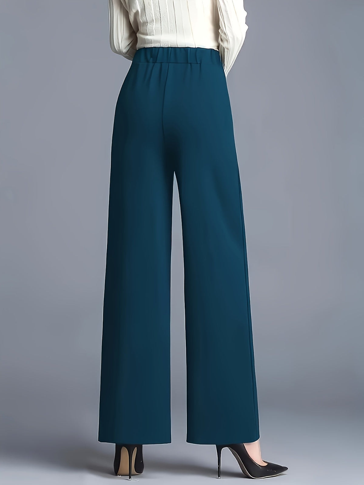 High-Waisted Wide-Leg Trousers