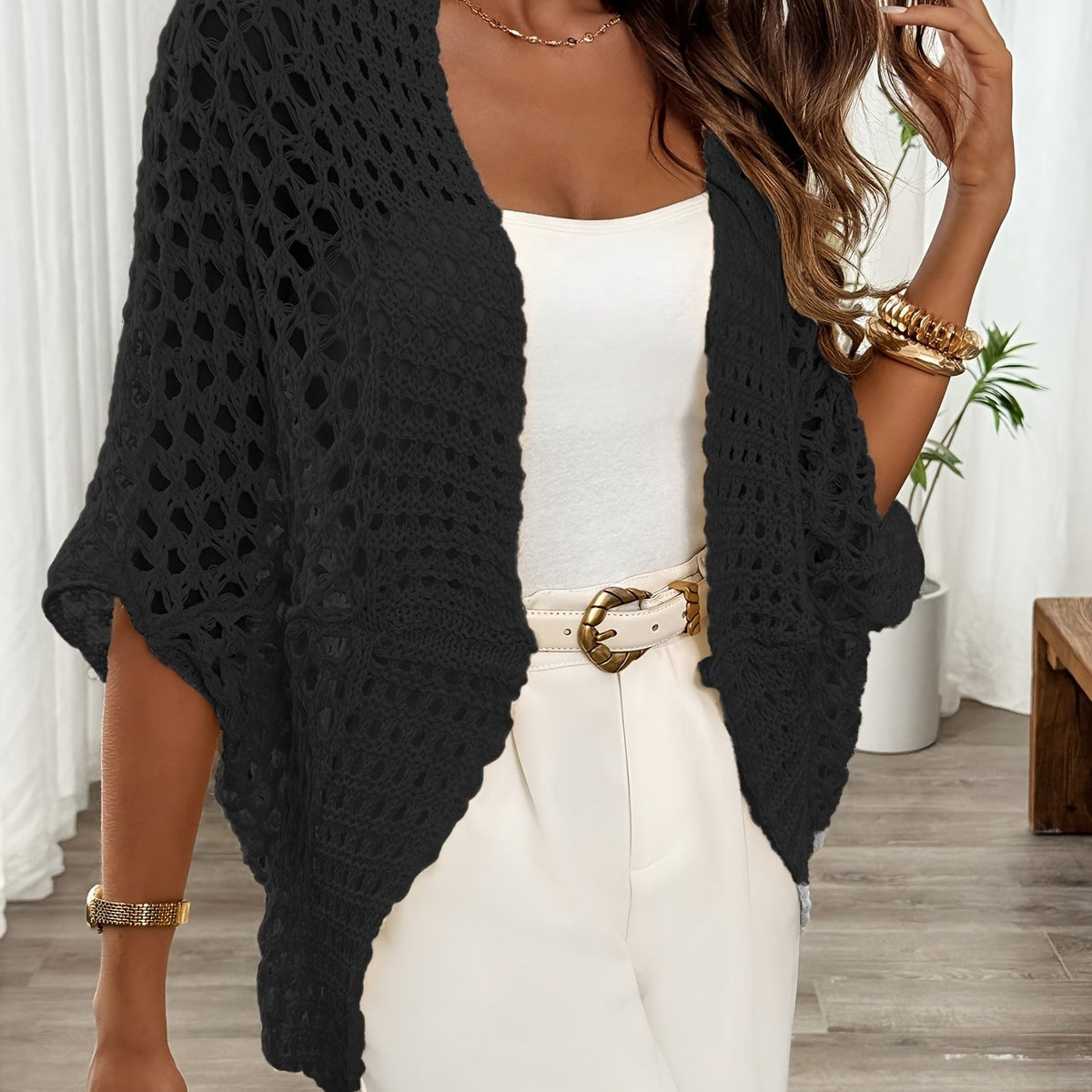 Open-Front Batwing Cardigan