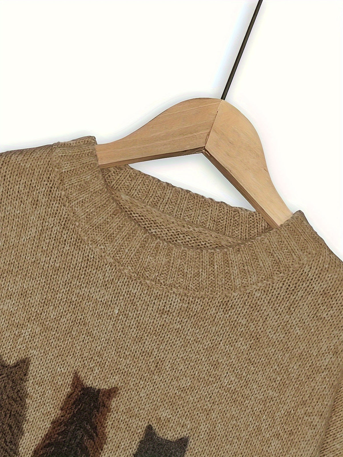 Cat-Print Knit Pullover