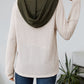 Relaxed Waffle-Knit Hooded Top