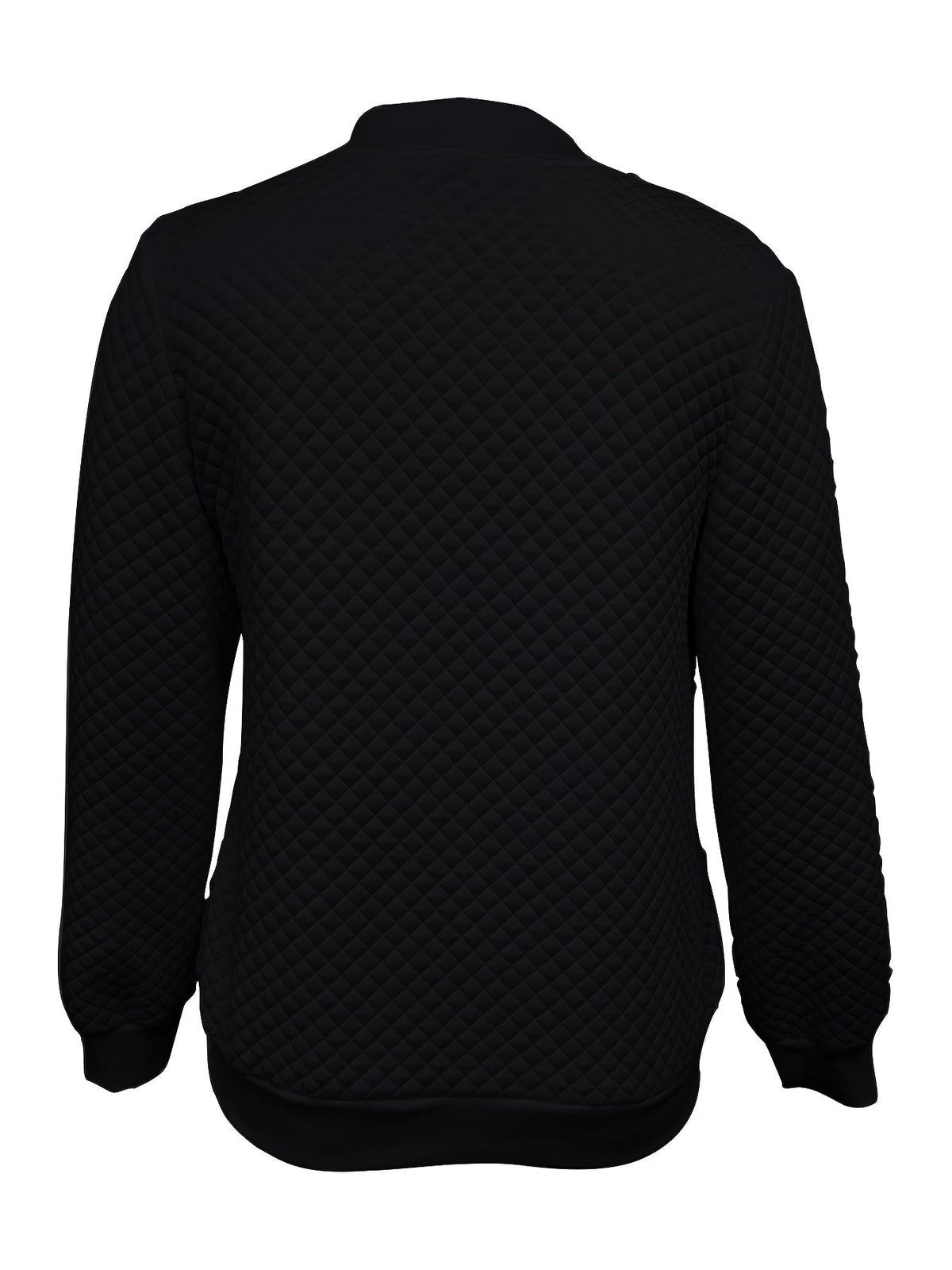 Quilted-Texture Baseball Jacket