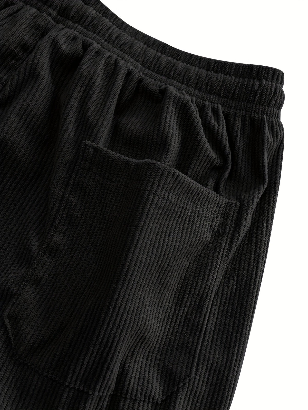 Relaxed Straight-Leg Ribbed Trousers