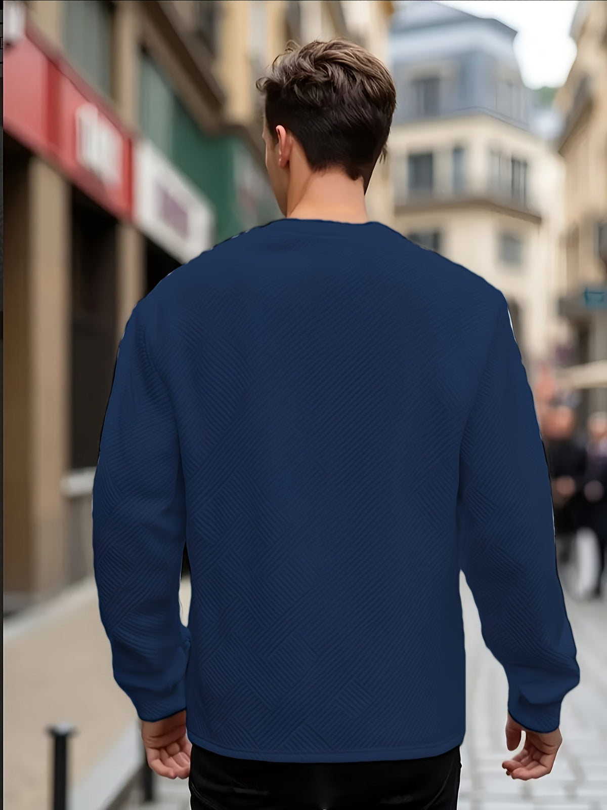 Textured Crew Neck Sweatshirt