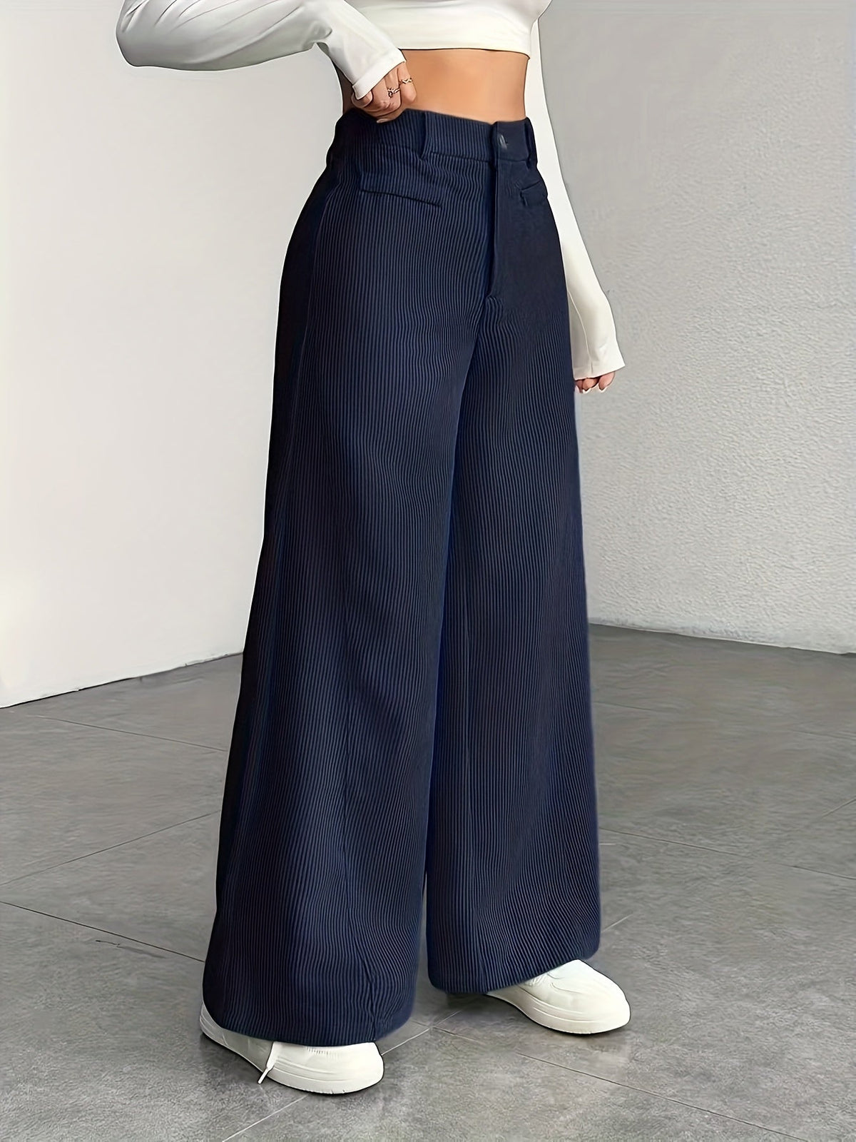 High-Waisted Wide-Leg Trousers