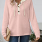 Relaxed Waffle-Knit Hooded Top