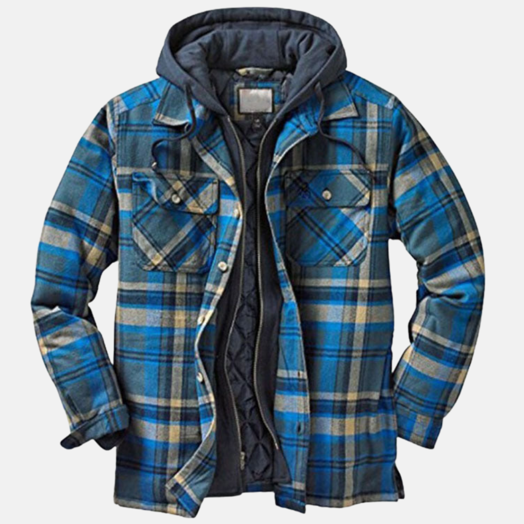 Rugged Hooded Plaid Jacket