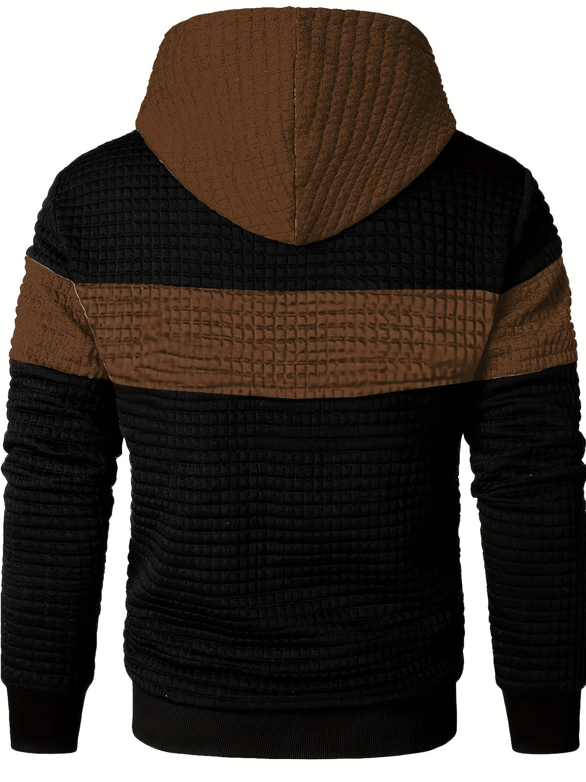 Textured Color-Block Hoodie