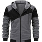 Color Block Zip-Up Hooded Jacket