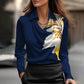 Draped Neckline Satin Blouse