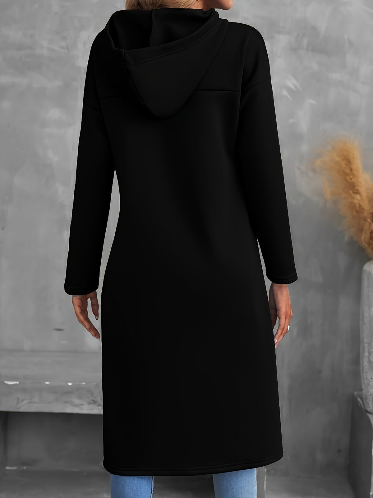 High-Low Drawstring Hoodie