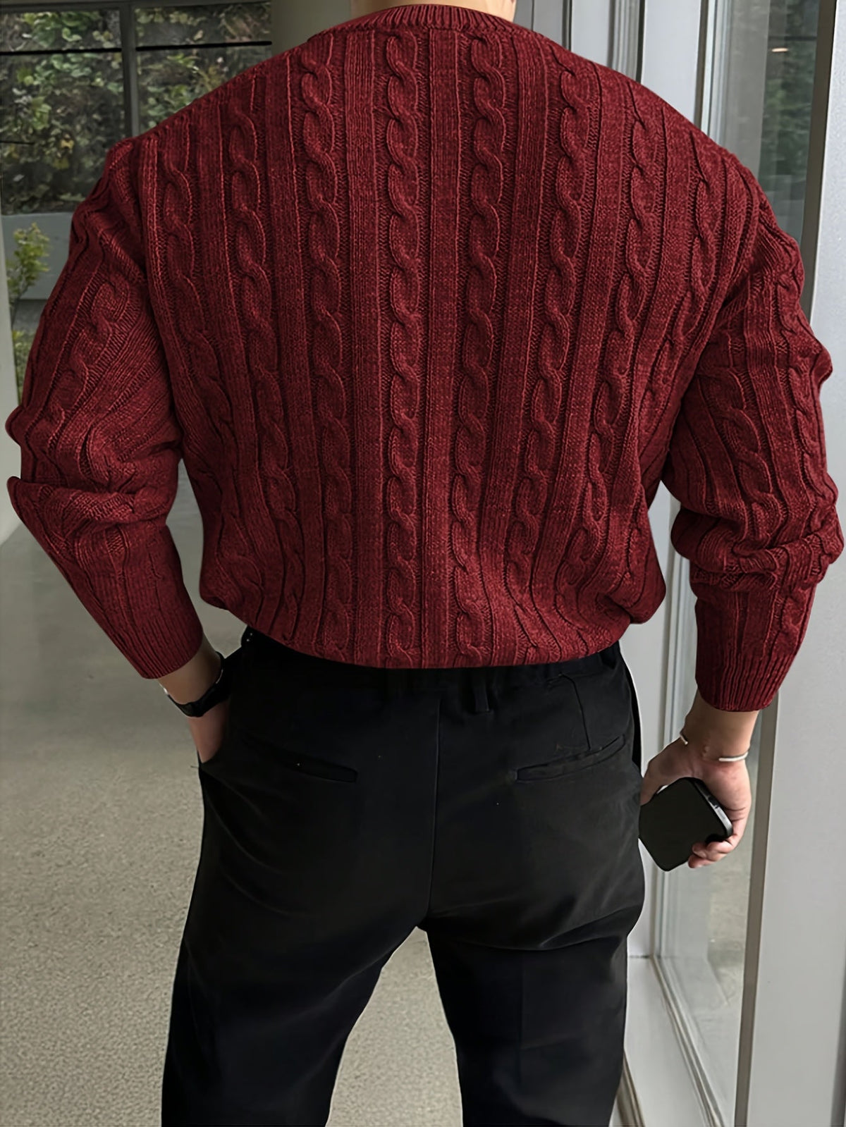 Cable Knit Crew Neck Sweater