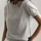 Fine-Knit Short Sleeve Sweater
