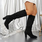 Slouch Knee-High Block Heel Boots