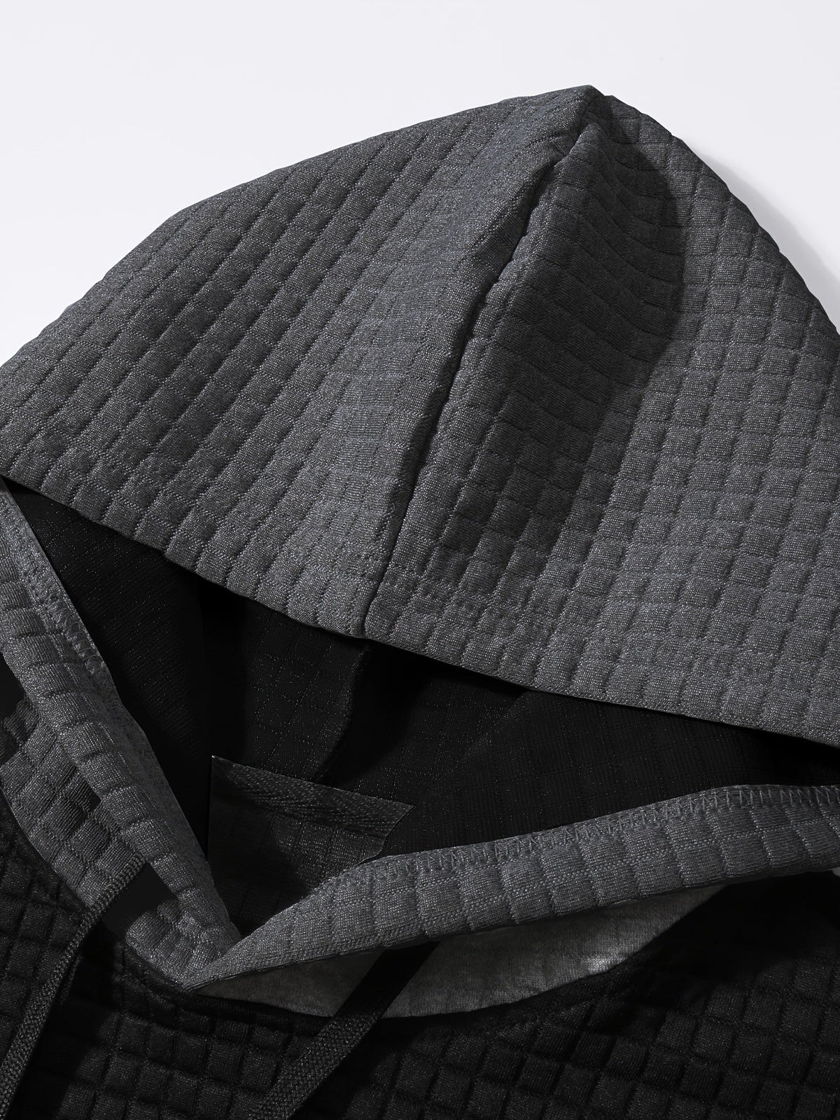 Textured Color-Block Hoodie