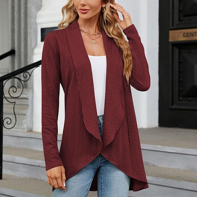 Open-Front Draped Cardigan