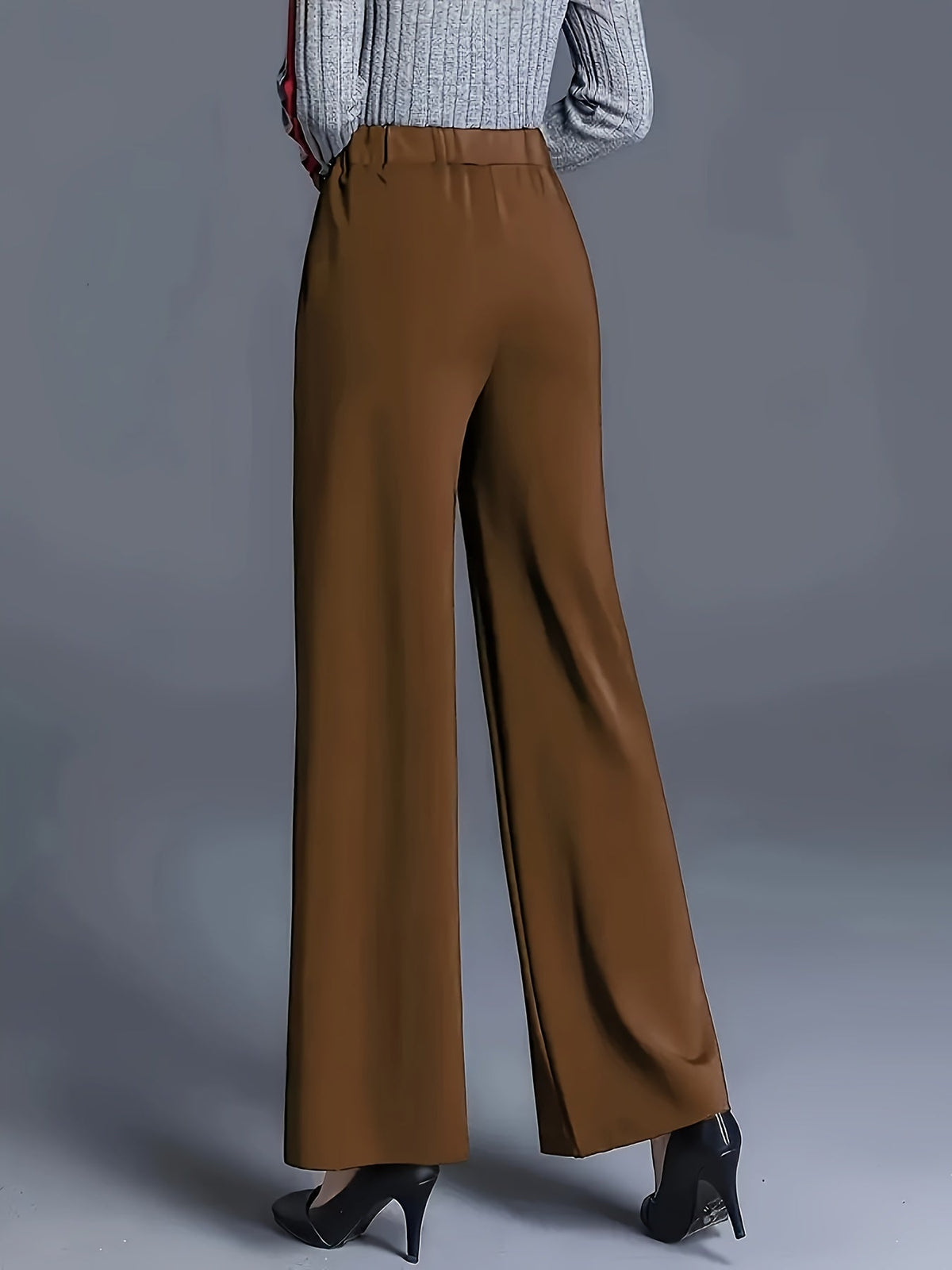 High-Waisted Wide-Leg Trousers