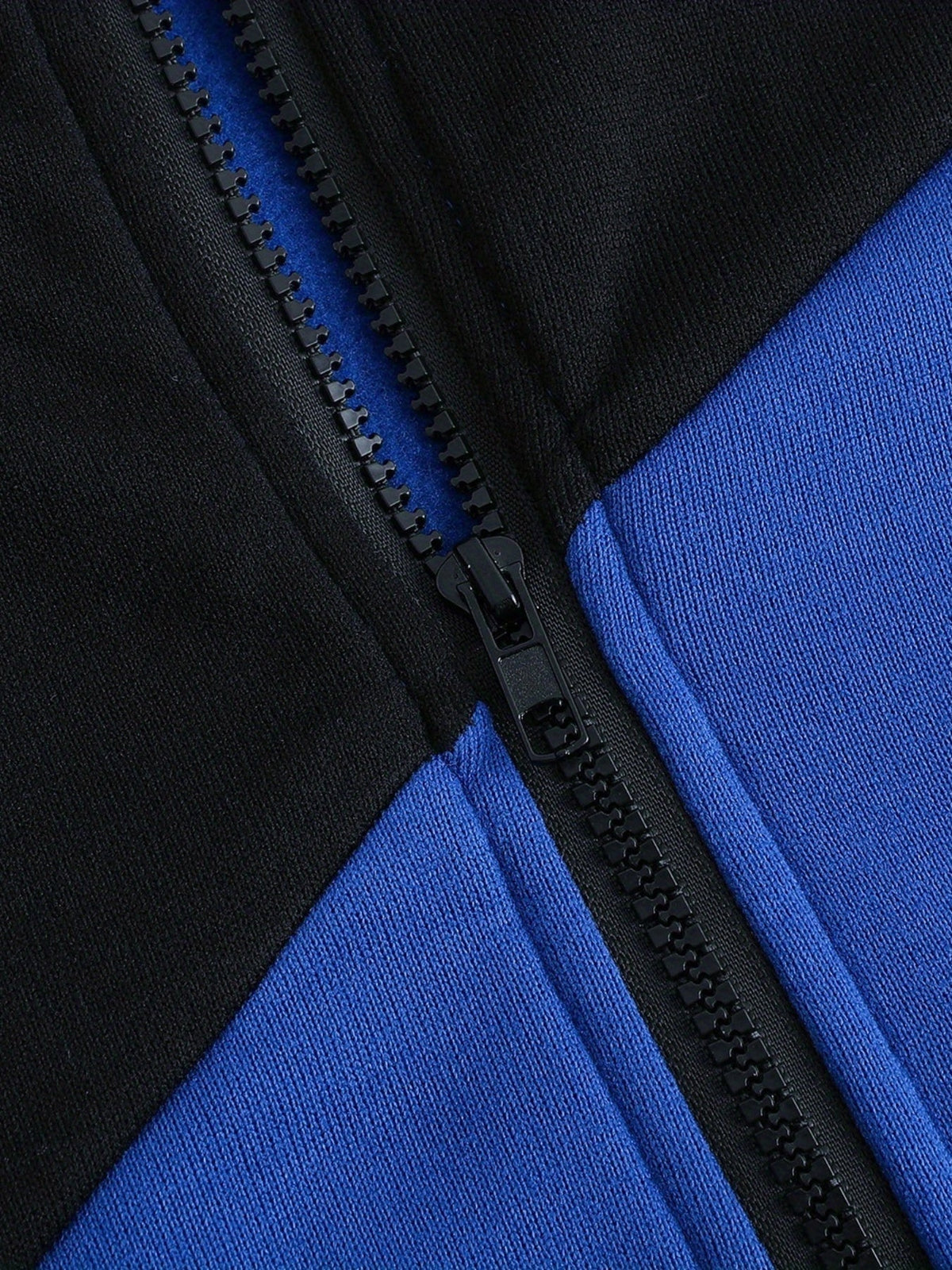 Color Block Zip-Up Hooded Jacket