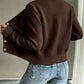 Cable-Knit Button-Front Cardigan