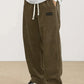Relaxed Straight-Leg Ribbed Trousers