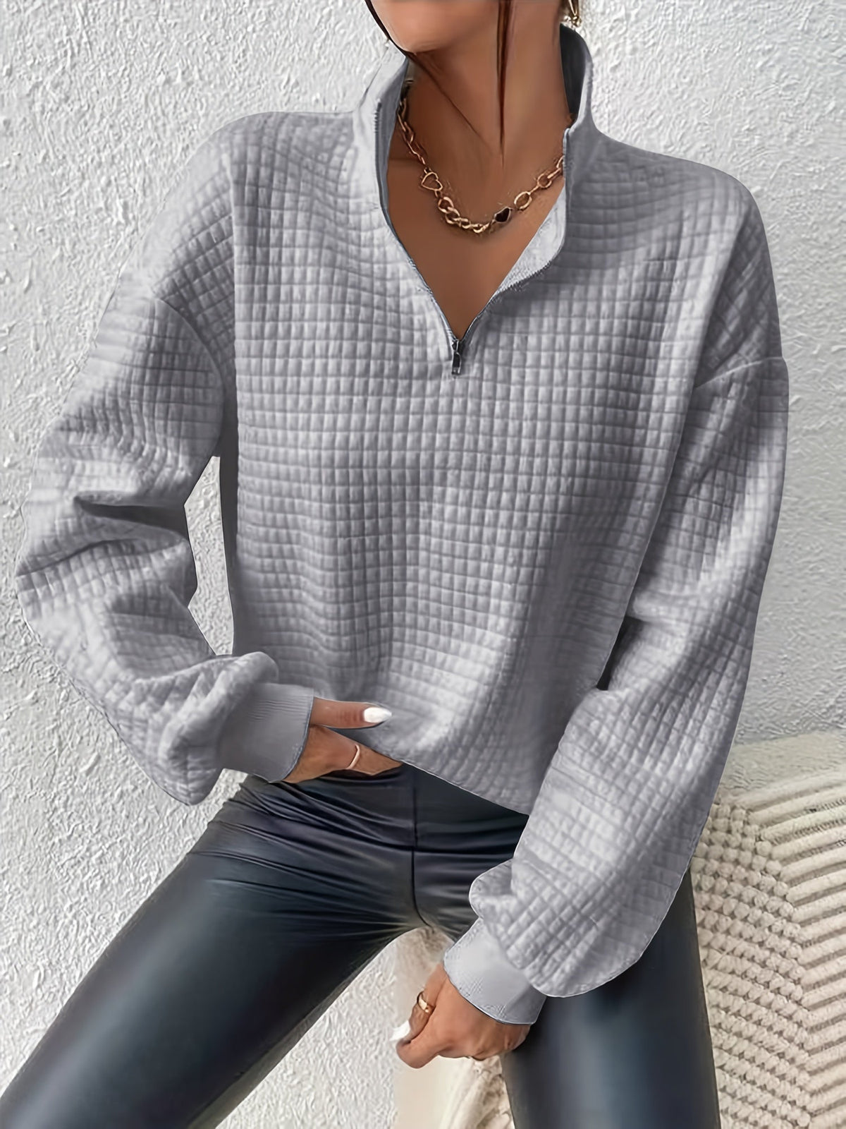 Relaxed Quarter-Zip Pullover