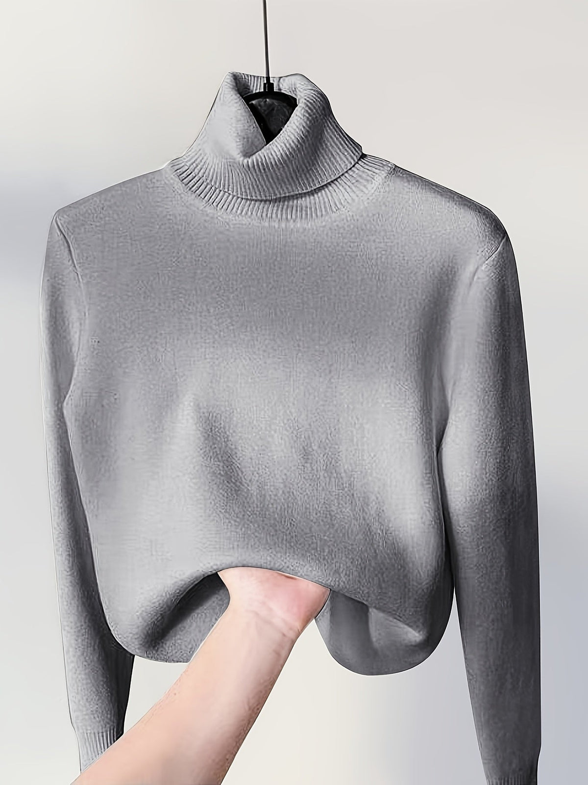 High-Neck Lined Sweater