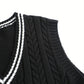 Cable-Knit V-Neck Sweater Vest