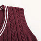 Cable-Knit V-Neck Sweater Vest