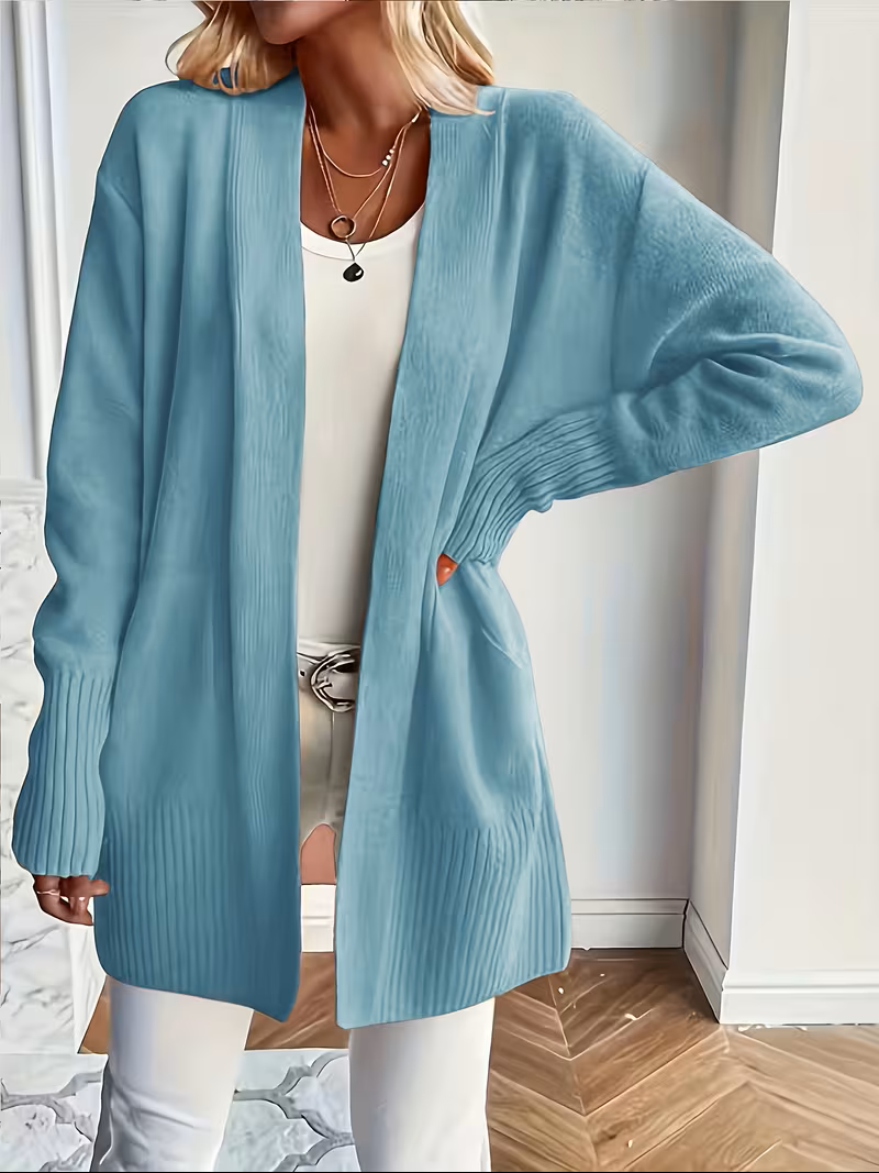 Relaxed Open-Front Cardigan