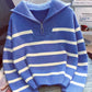 Striped Quarter-Zip Sweater
