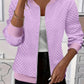 Quilted-Texture Baseball Jacket
