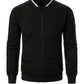 Textured Zip-Up Bomber Jacket