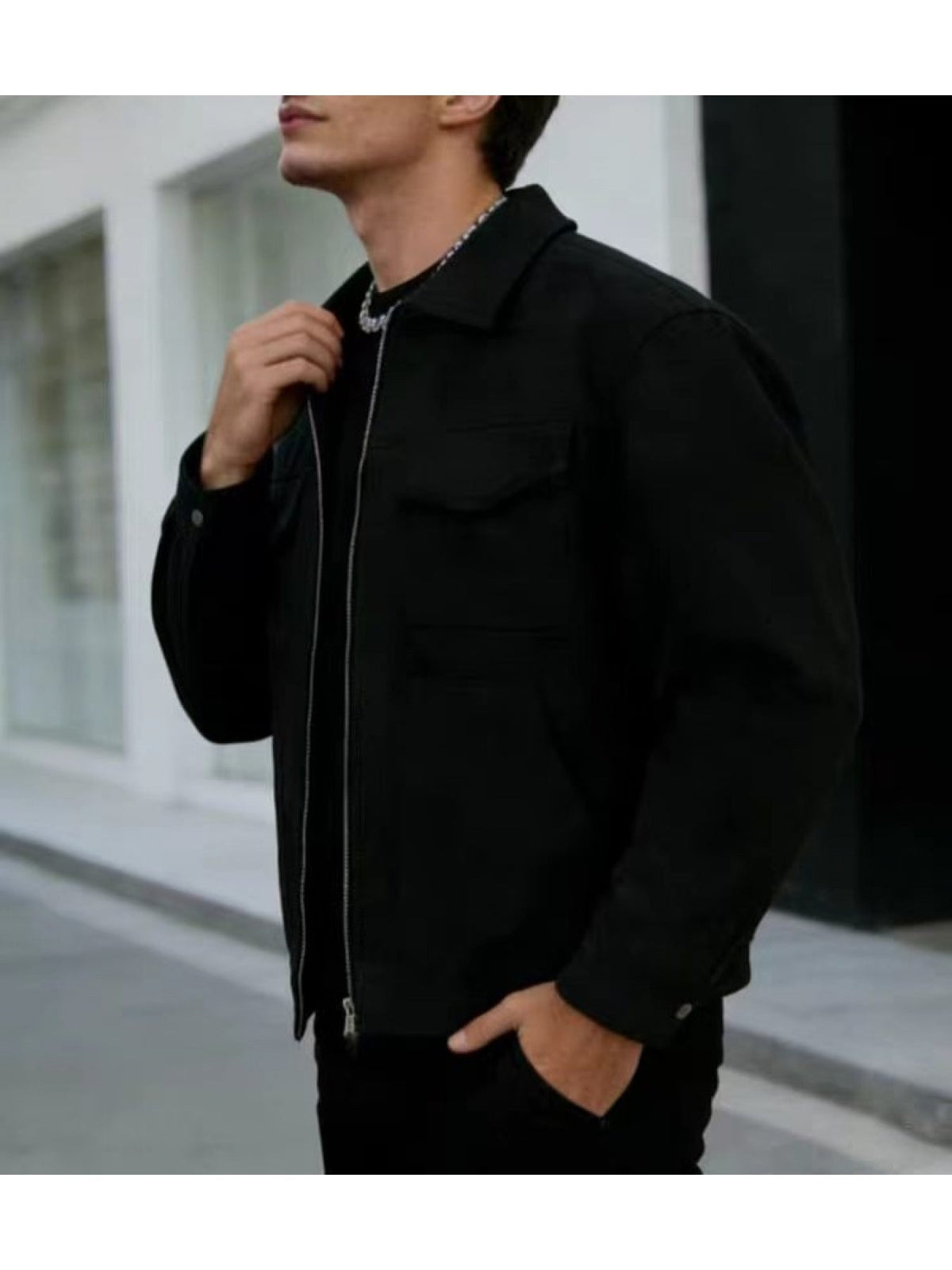 Modern Lapel Utility Jacket