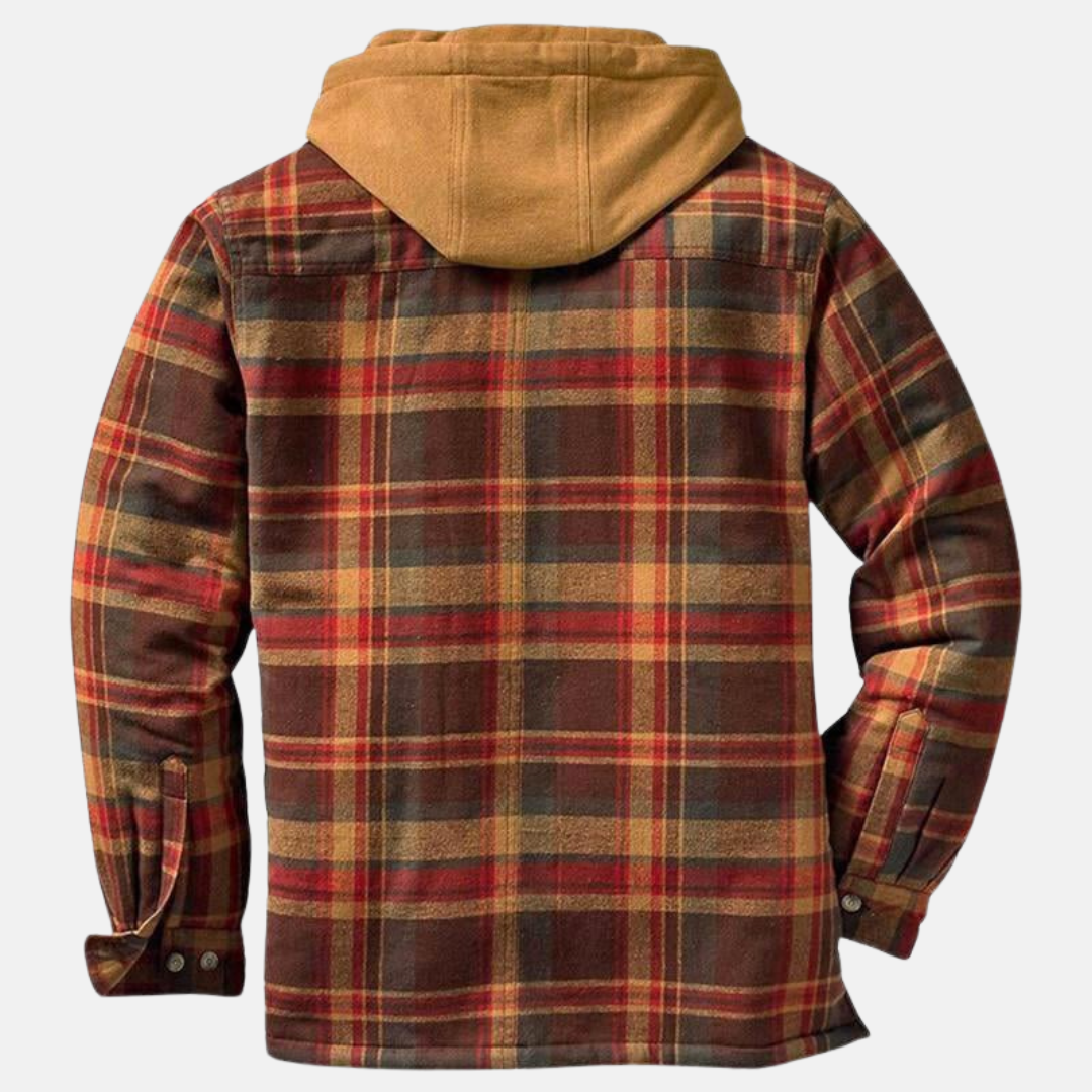 Rugged Hooded Plaid Jacket