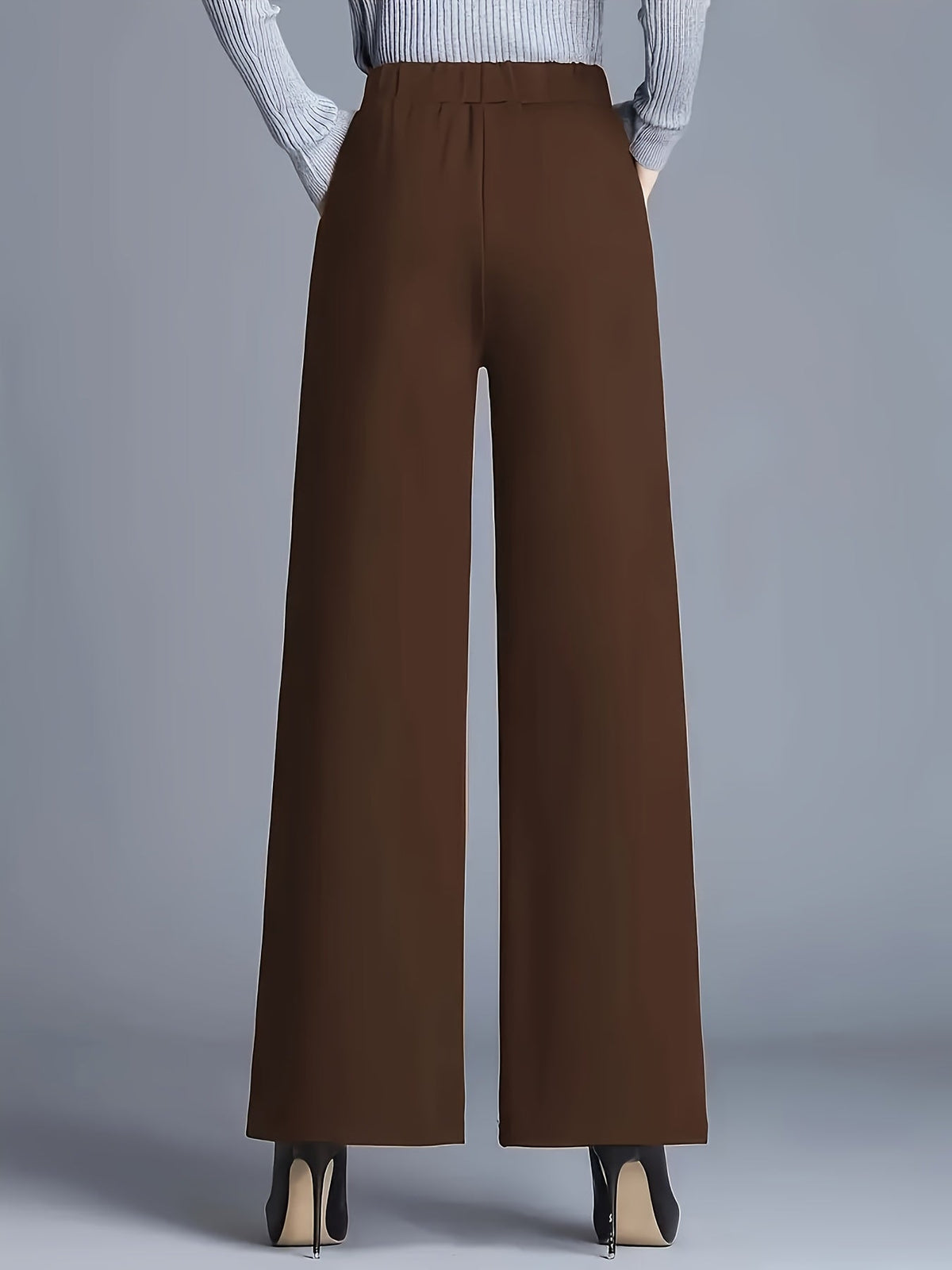 High-Waisted Wide-Leg Trousers