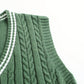 Cable-Knit V-Neck Sweater Vest