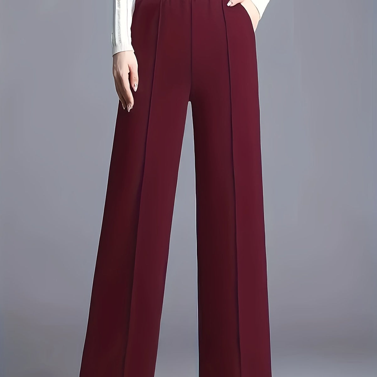 High-Waisted Wide-Leg Trousers
