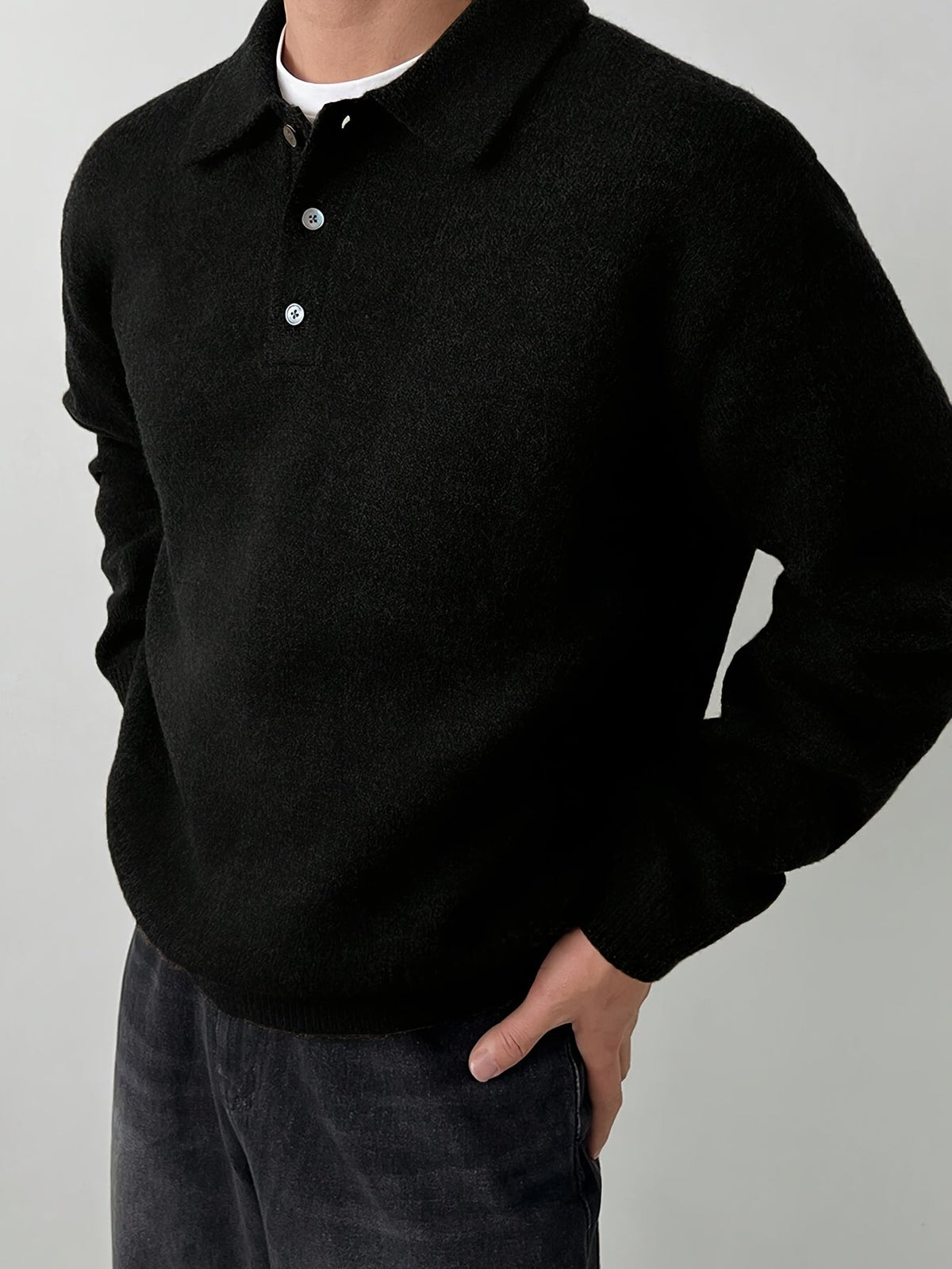 Polo Collar Knit Sweater