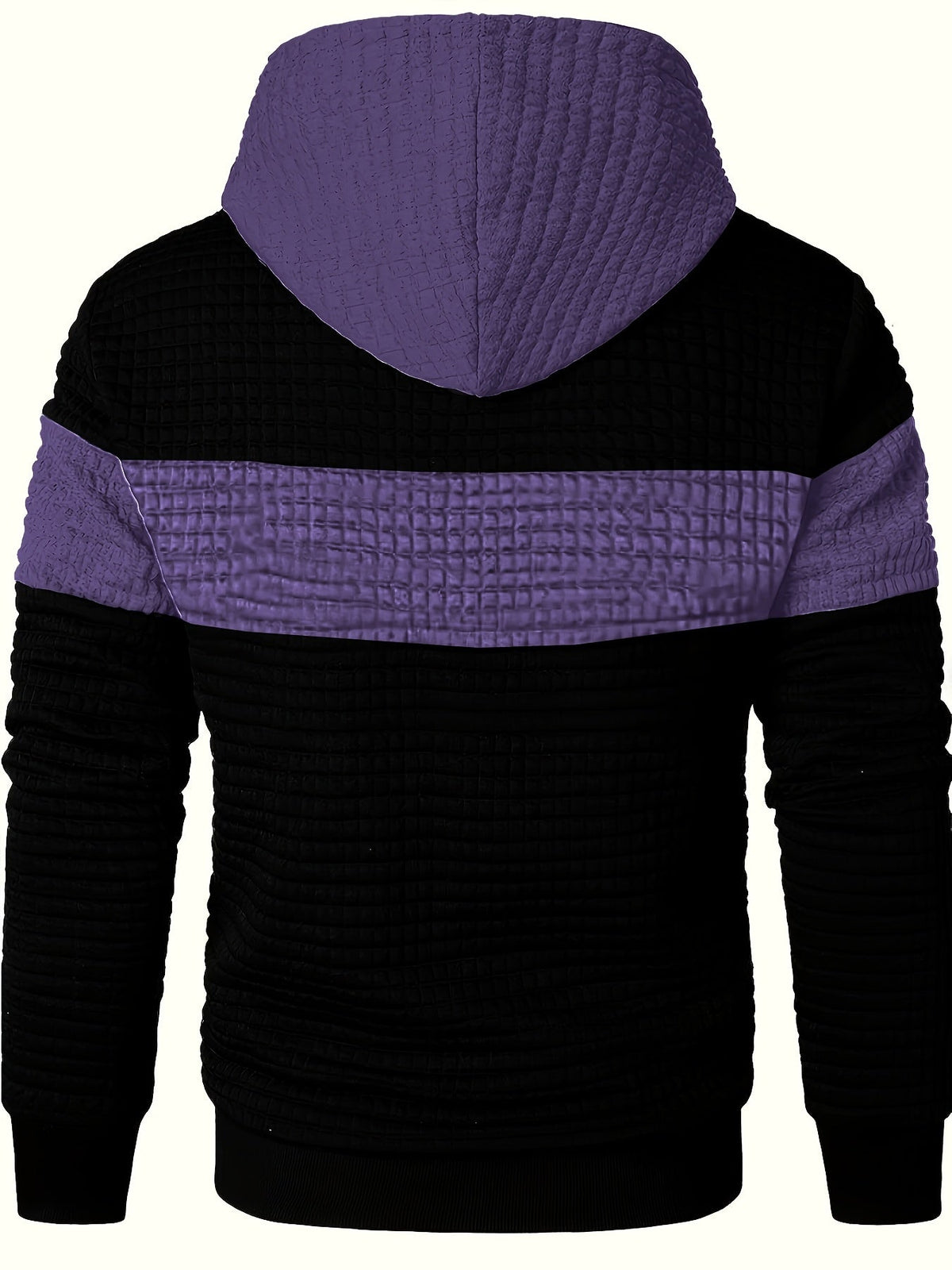 Textured Color-Block Hoodie