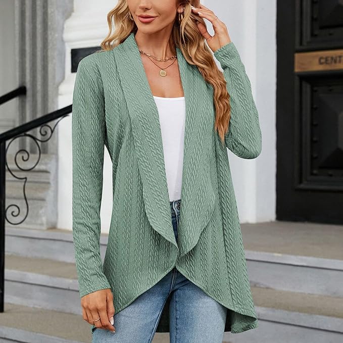 Open-Front Draped Cardigan