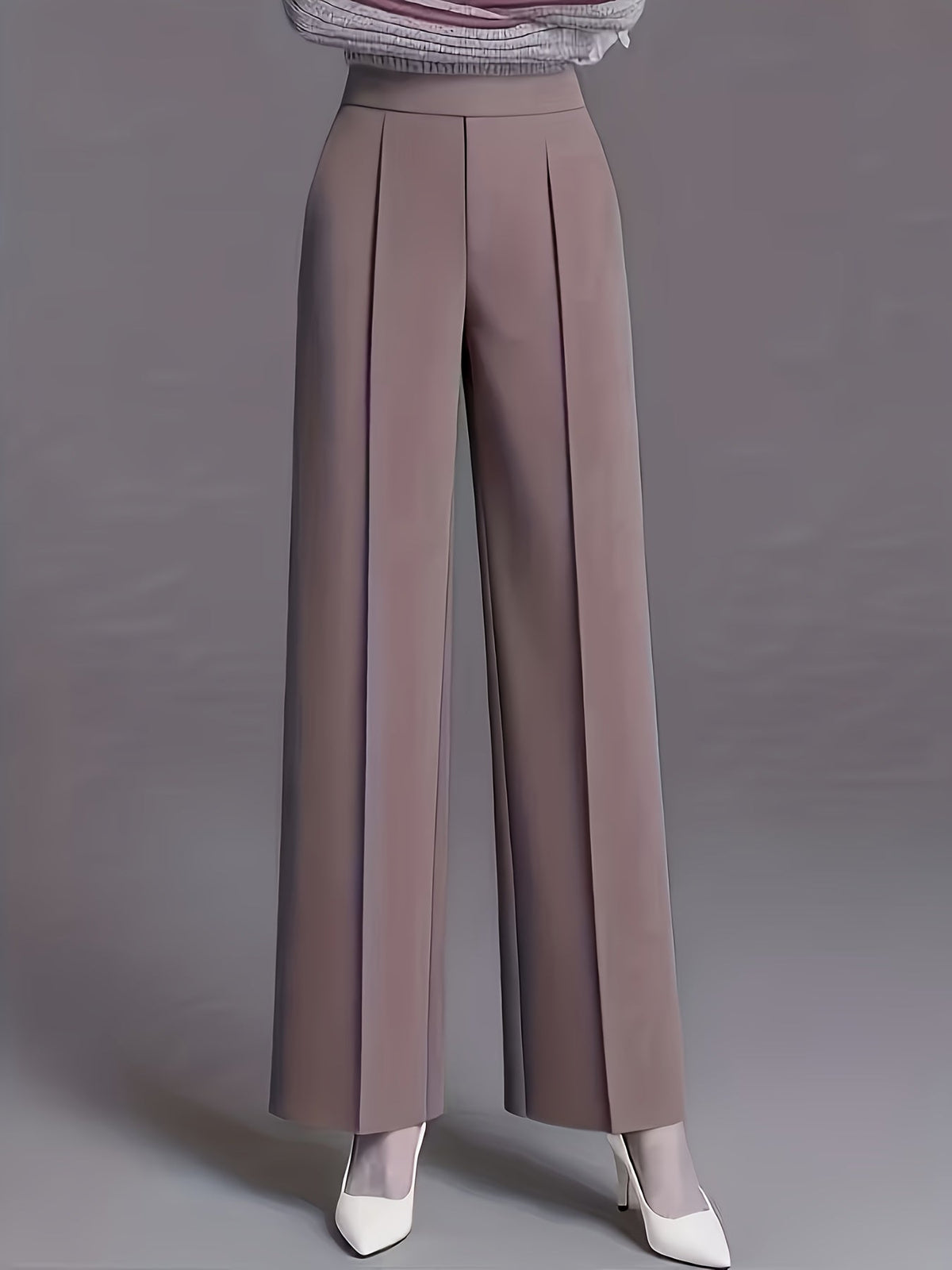 High-Waisted Wide-Leg Trousers