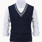 Cable-Knit V-Neck Sweater Vest