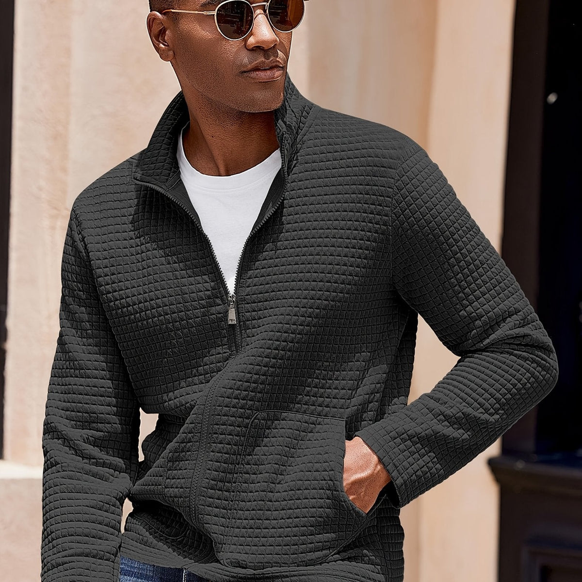 Textured Zip-Up Jacket
